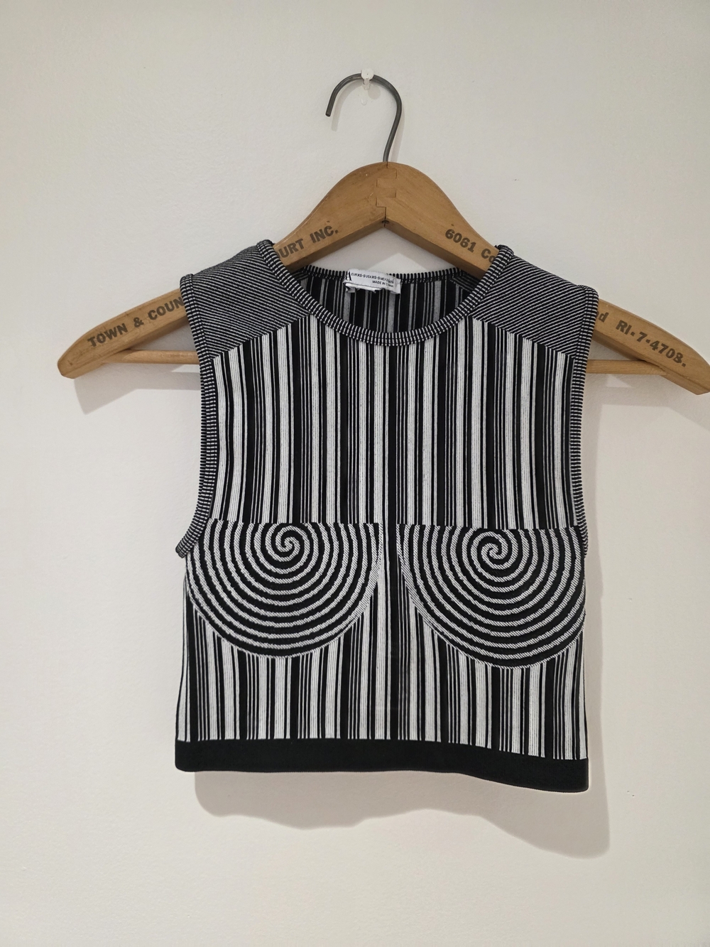 Zara Black and White Vertical Stripe Tank